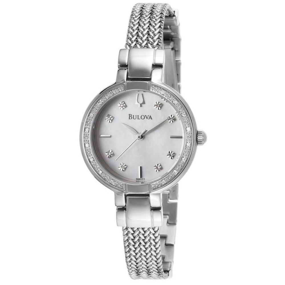 Bulova Women's Aracena Diamond Mother of Pearl Dial Stainless Steel Watch